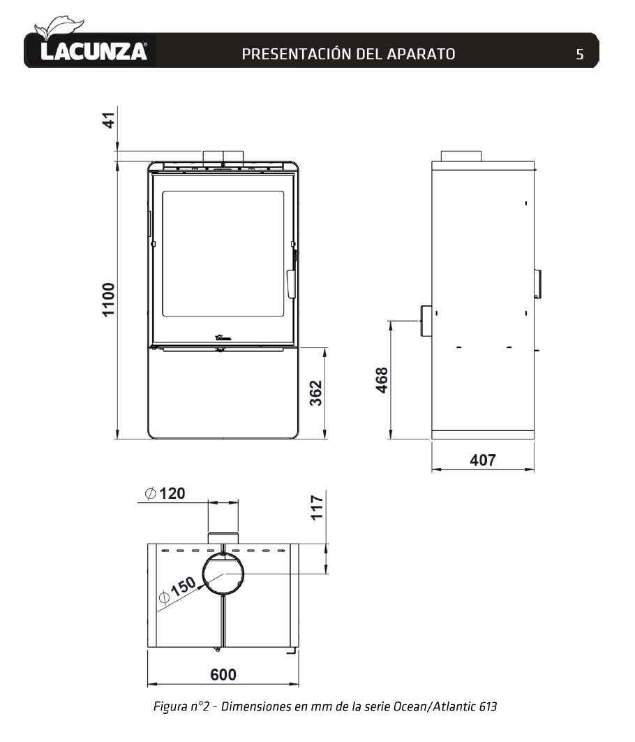 Semineu Soba pe lemne Atlantic 613 - imagine 2