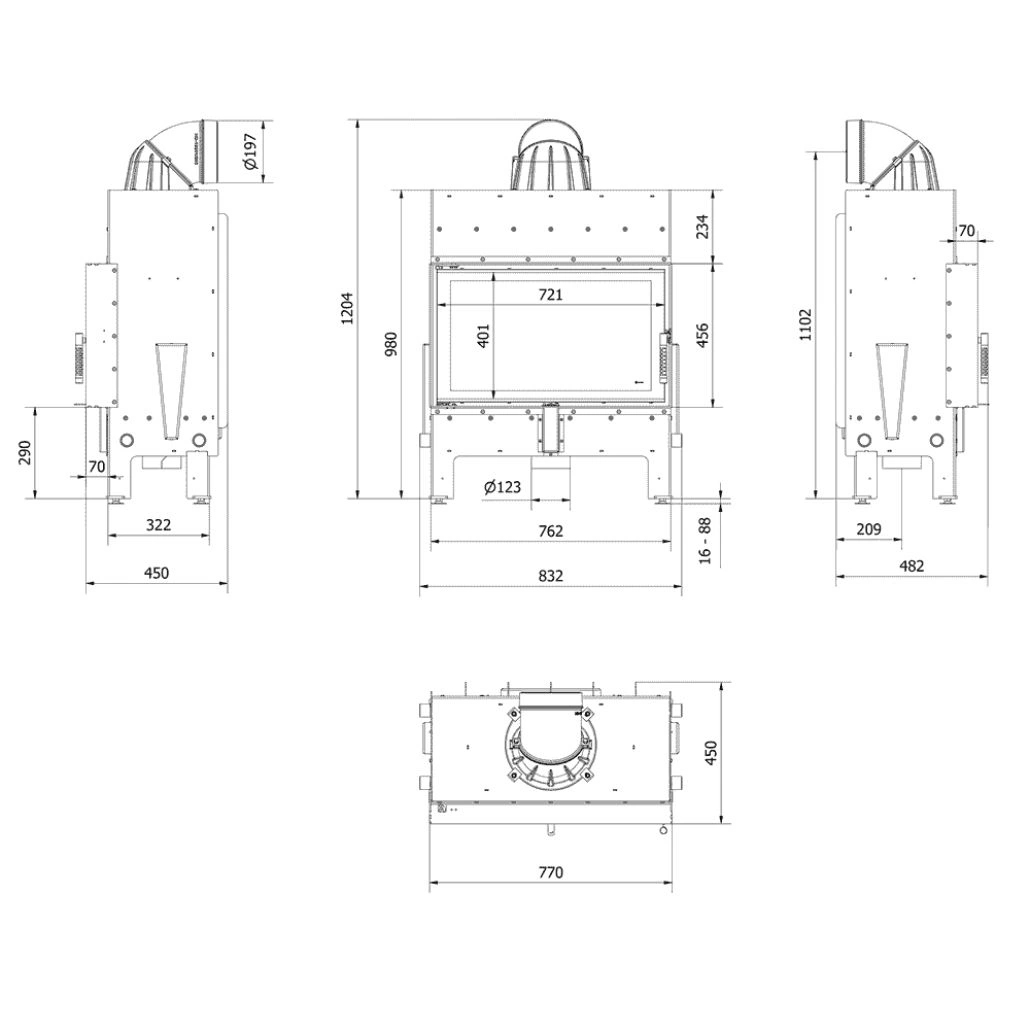 Focar semineu pe lemne Flotek M 10 - imagine 10