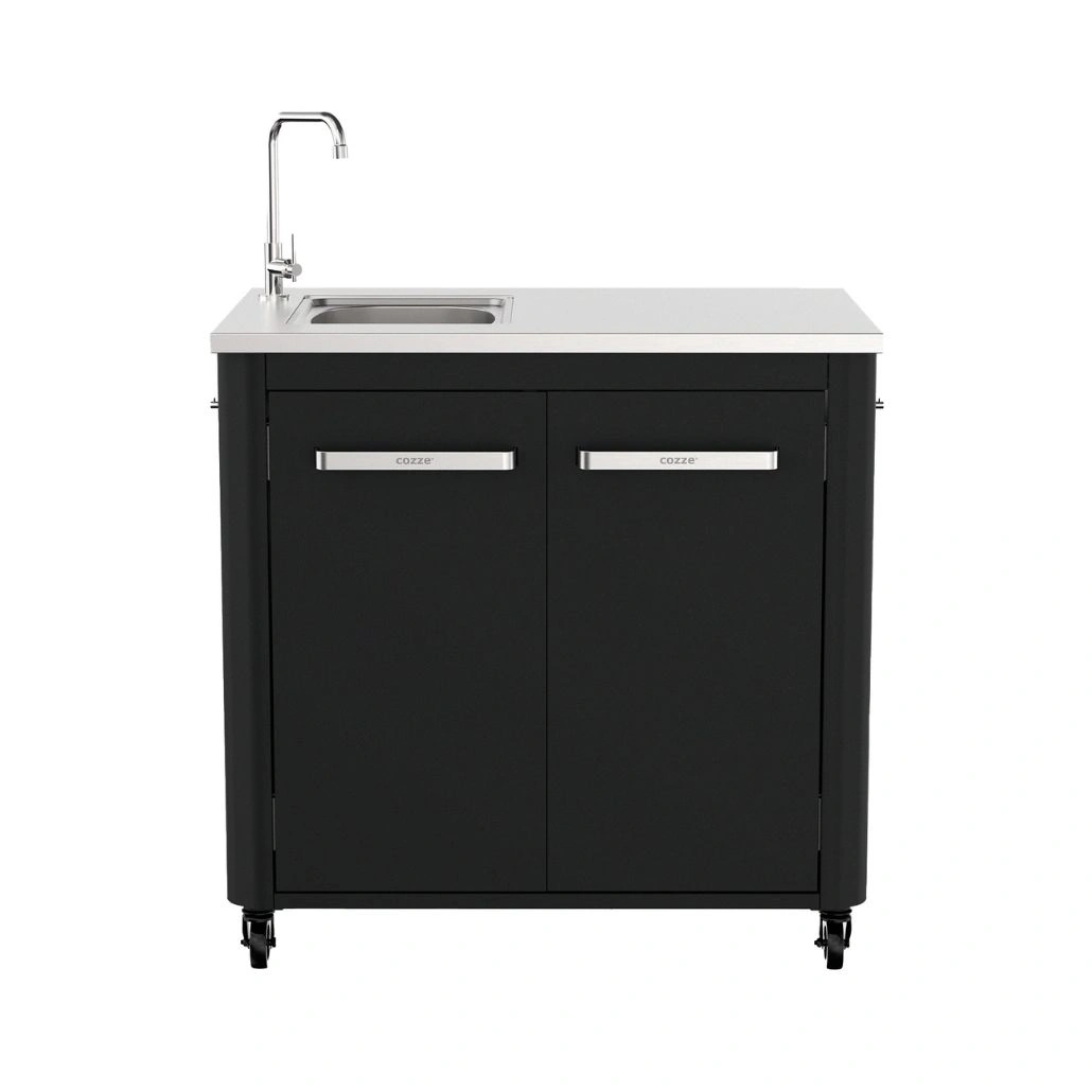 Pachet Bucatarie exterioara Cozze cu blat, chiuveta inox, masa si dulap cu doua usi - imagine 8
