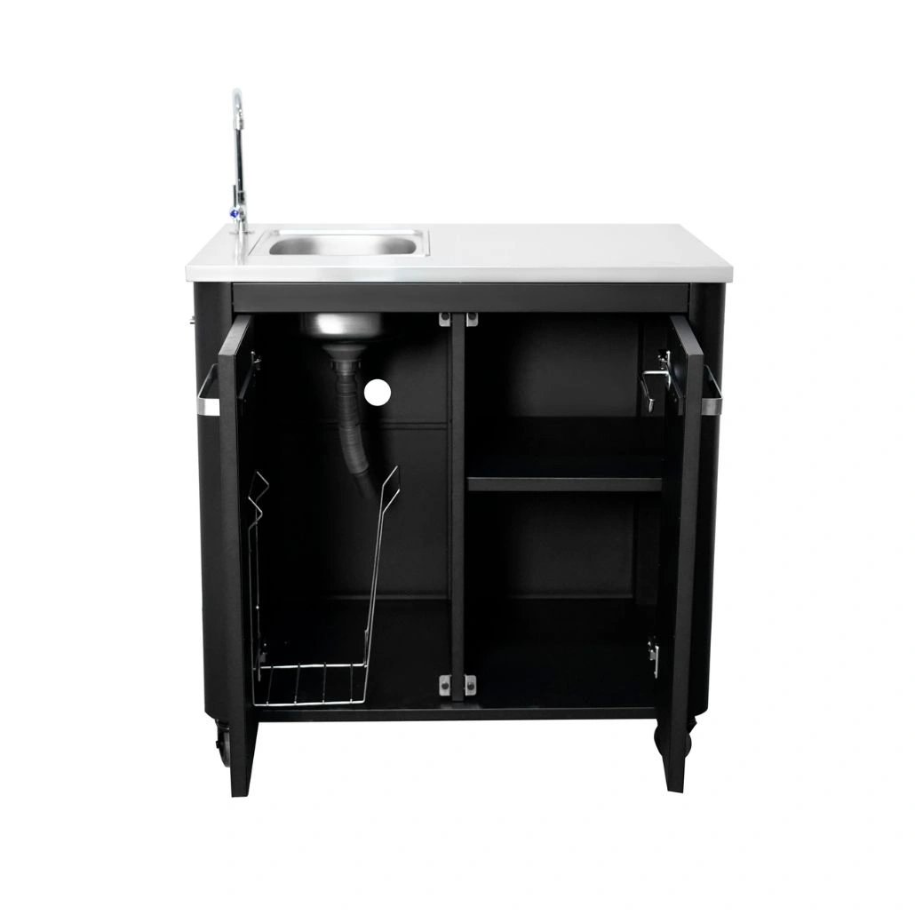 Pachet Bucatarie exterioara Cozze cu blat, chiuveta inox, masa si dulap cu doua usi - imagine 9