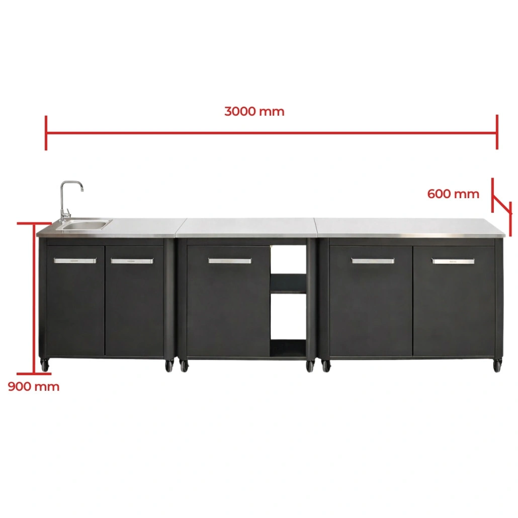 Pachet Bucatarie exterioara Cozze cu blat, chiuveta inox, masa si dulap cu doua usi - imagine 11