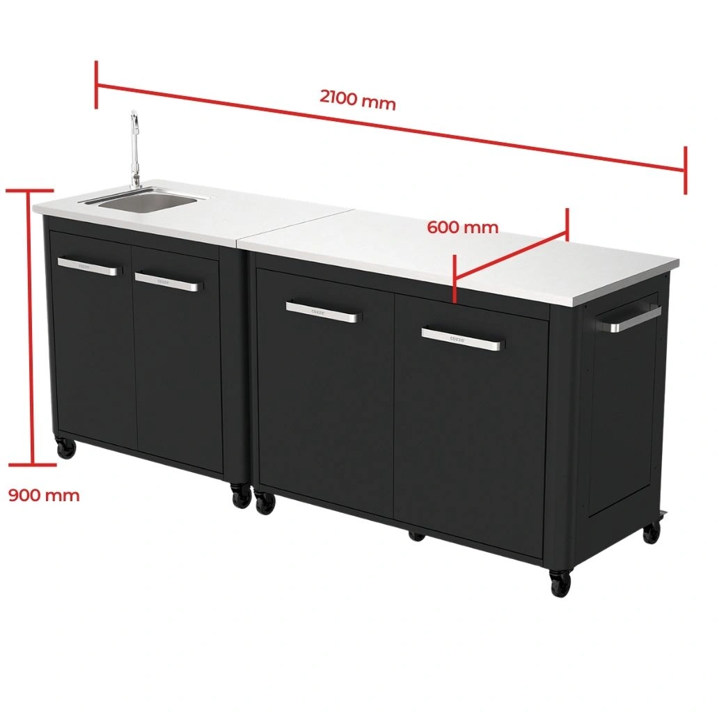 Pachet Bucatarie exterioara Cozze cu blat, chiuveta inox si dulap cu doua usi - imagine 6