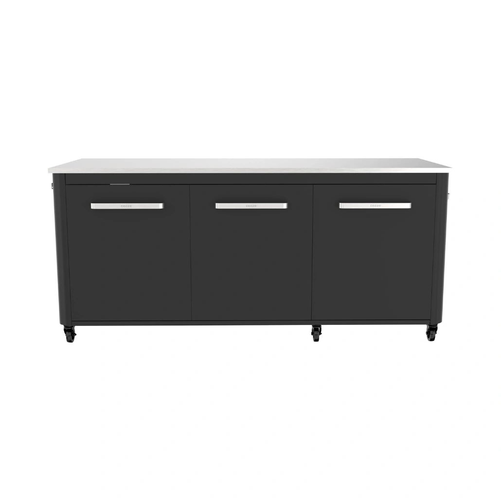 Pachet Bucatarie exterioara Cozze cu masa inox, modul de colt si dulap inox cu trei usi - imagine 5