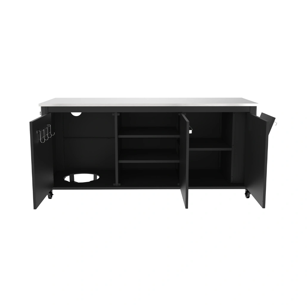 Pachet Bucatarie exterioara Cozze cu masa inox, modul de colt si dulap inox cu trei usi - imagine 6